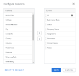 Configure Columns dialog